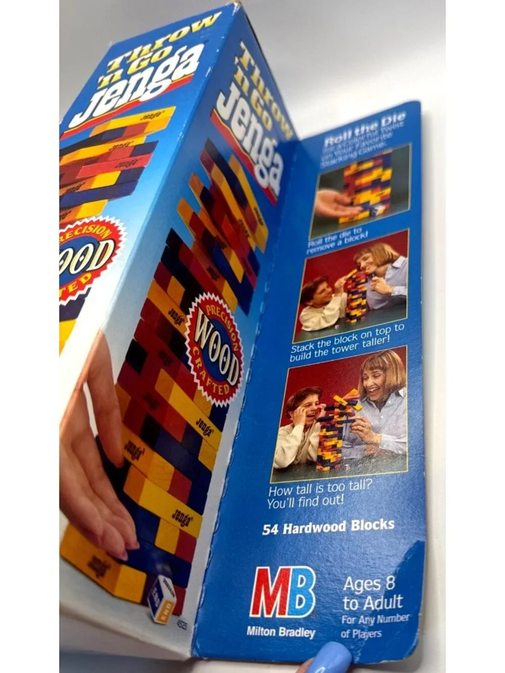 Vintage 1995 Throw N Go Jenga Milton Bradley Travel Game Complete w Dice NEW